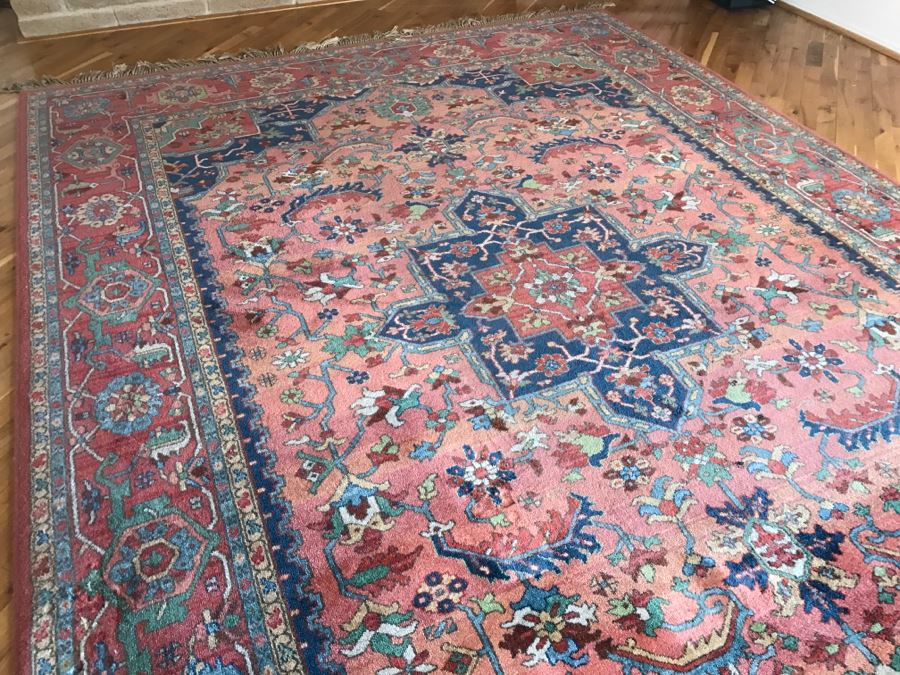 Stunning Karastan 100% Wool Pile Rug Medallion Serapi 8.8' X 12' Area Rug [Photo 9]
