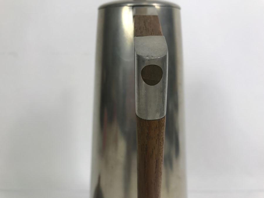 Modernist Mid-Century Pewter Coffee Pot With Lidded Cup Royal Holland Pewter K.M.D. Tiel Made In Holland [Photo 6]