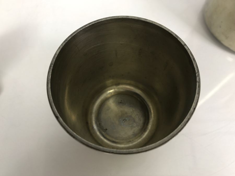 Modernist Mid-Century Pewter Coffee Pot With Lidded Cup Royal Holland Pewter K.M.D. Tiel Made In Holland [Photo 16]