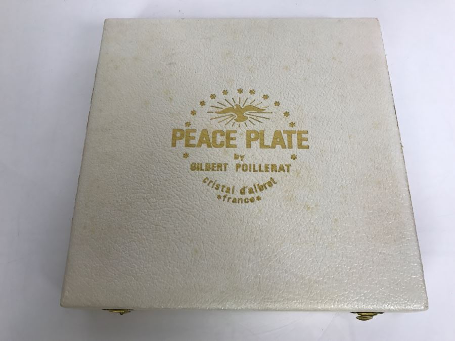 Limited Edition Peace Crystal Plate PAX By Gilbert Poillerat Executed By Cristal D'Albret France 1813 Of 3700 [Photo 2]