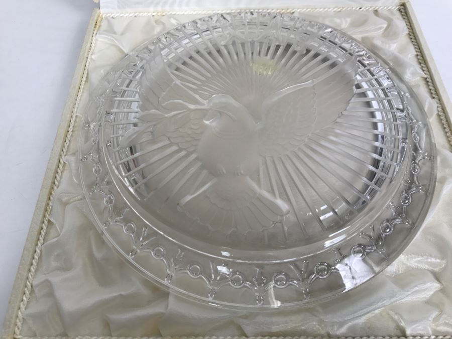 Limited Edition Peace Crystal Plate PAX By Gilbert Poillerat Executed By Cristal D'Albret France 1813 Of 3700 [Photo 11]