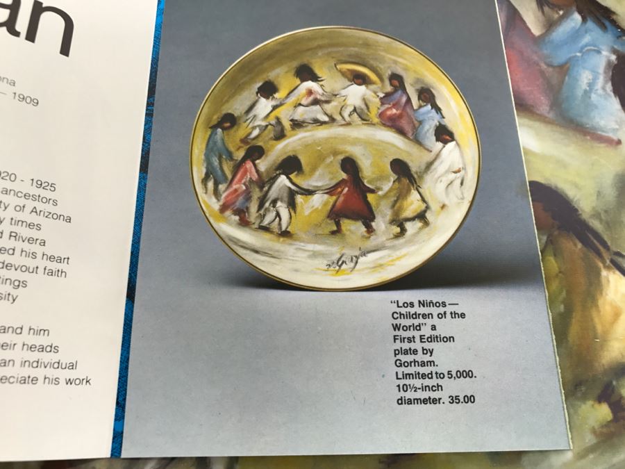 Vintage 1976 De Grazia Limited Edition Plate Gorham 'Los Ninos - Children Of The World' [Photo 18]