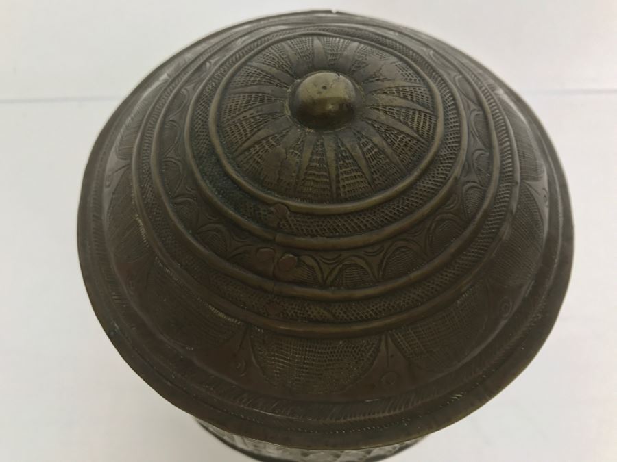 Vintage 'Forowa' From Ashanti West Africa Shea Butter Container Vessel Hammered Bronze Brass [Photo 8]