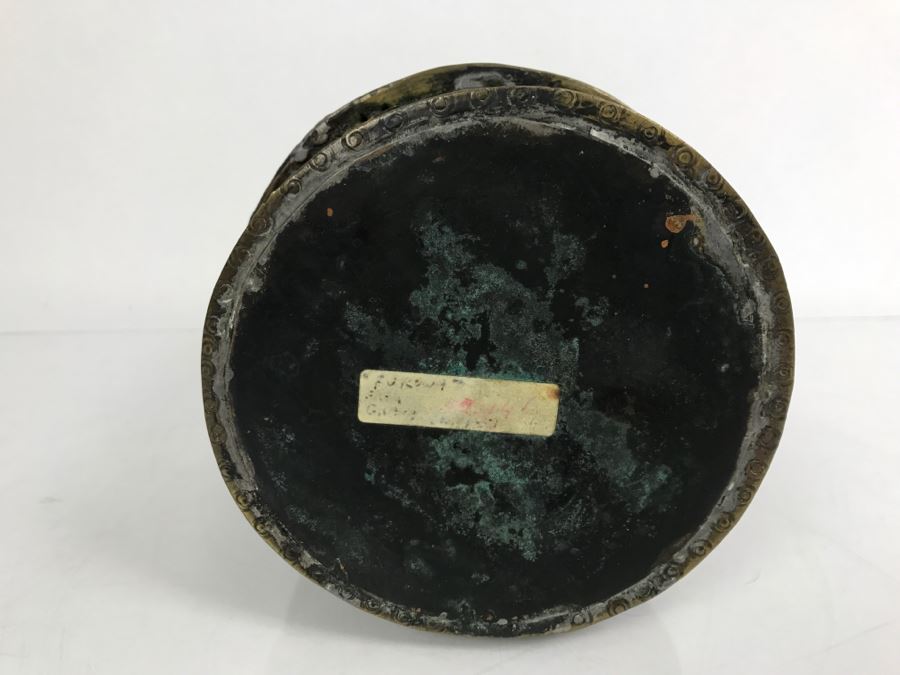 Vintage 'Forowa' From Ashanti West Africa Shea Butter Container Vessel Hammered Bronze Brass [Photo 18]