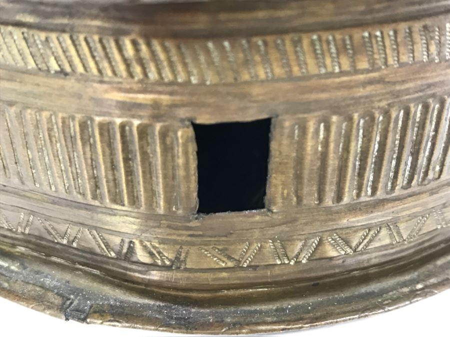 Vintage 'Forowa' From Ashanti West Africa Shea Butter Container Vessel Hammered Bronze Brass [Photo 19]