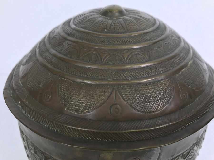Vintage 'Forowa' From Ashanti West Africa Shea Butter Container Vessel Hammered Bronze Brass [Photo 13]