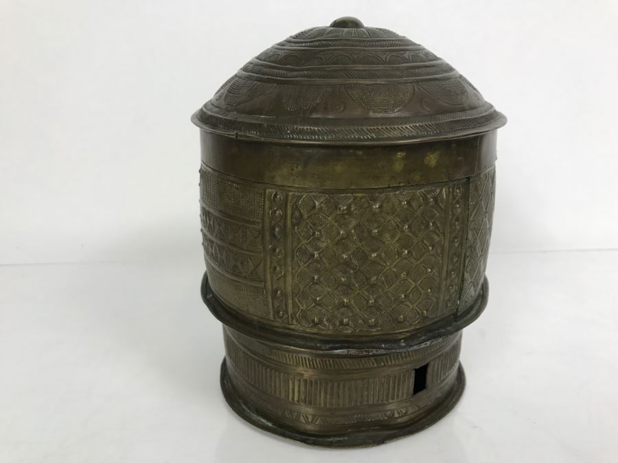 Vintage 'Forowa' From Ashanti West Africa Shea Butter Container Vessel Hammered Bronze Brass [Photo 12]