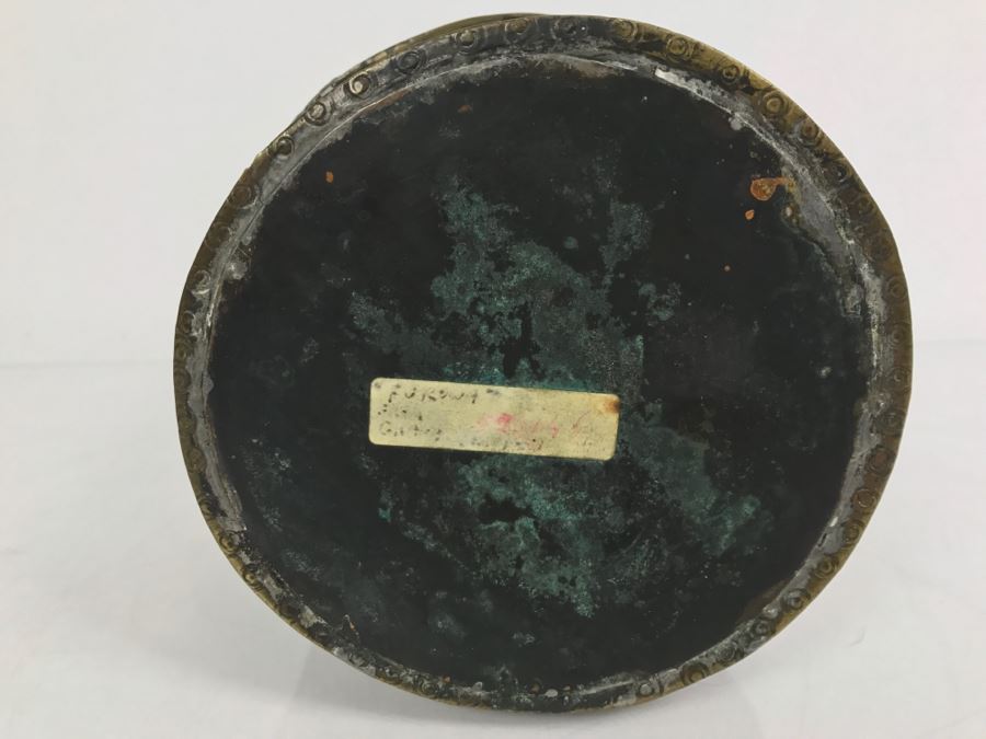 Vintage 'Forowa' From Ashanti West Africa Shea Butter Container Vessel Hammered Bronze Brass [Photo 14]