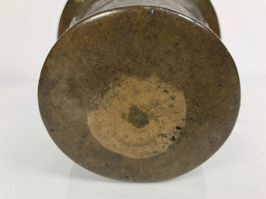 Antique Spanish Bronze Mortar And Pestle Etched 'COBOS' Weighs 1,454g Without Pestle And 1,859g With Pestle [Photo 21]