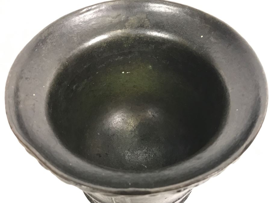 Antique Spanish Bronze Mortar With Twisted Handle And Crest With Eagle Weighs 2,890g [Photo 13]