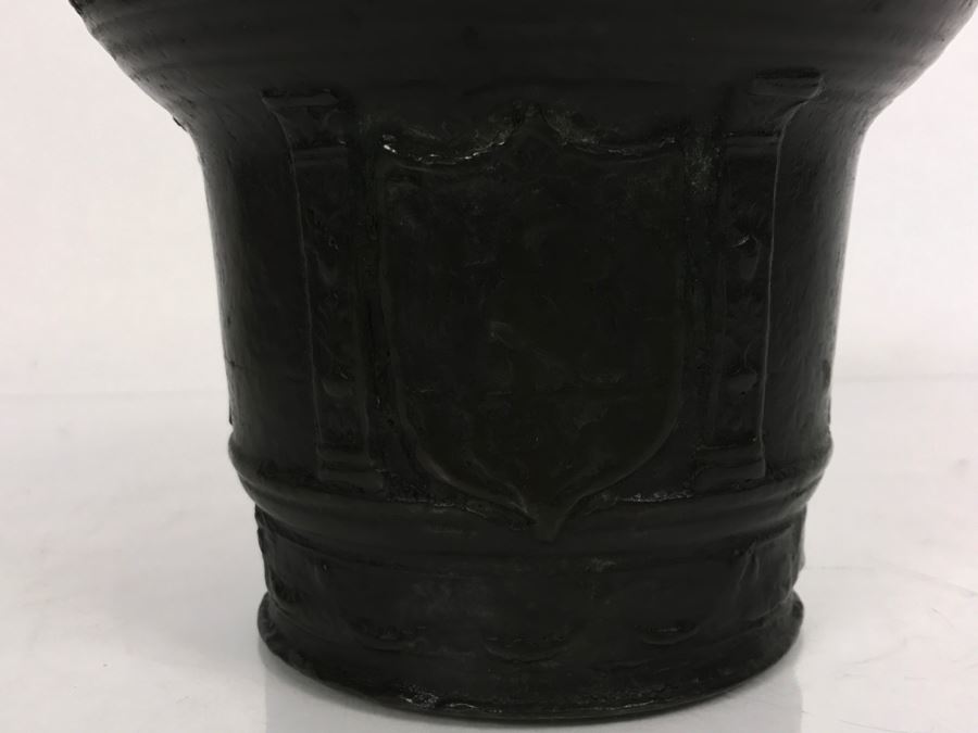 Antique Spanish Bronze Mortar With Twisted Handle And Crest With Eagle Weighs 2,890g [Photo 9]