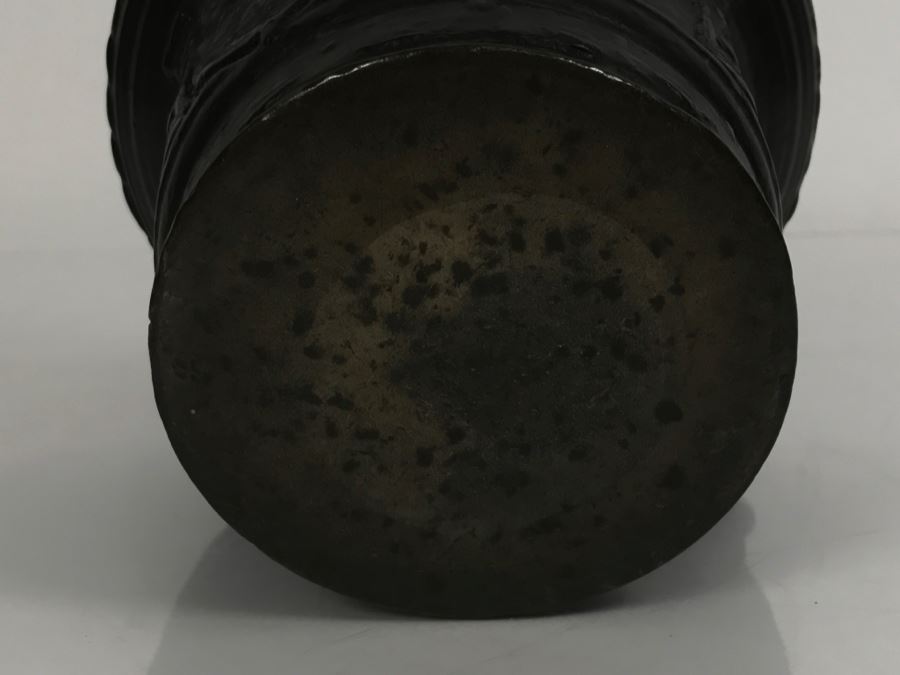 Antique Spanish Bronze Mortar With Twisted Handle And Crest With Eagle Weighs 2,890g [Photo 32]