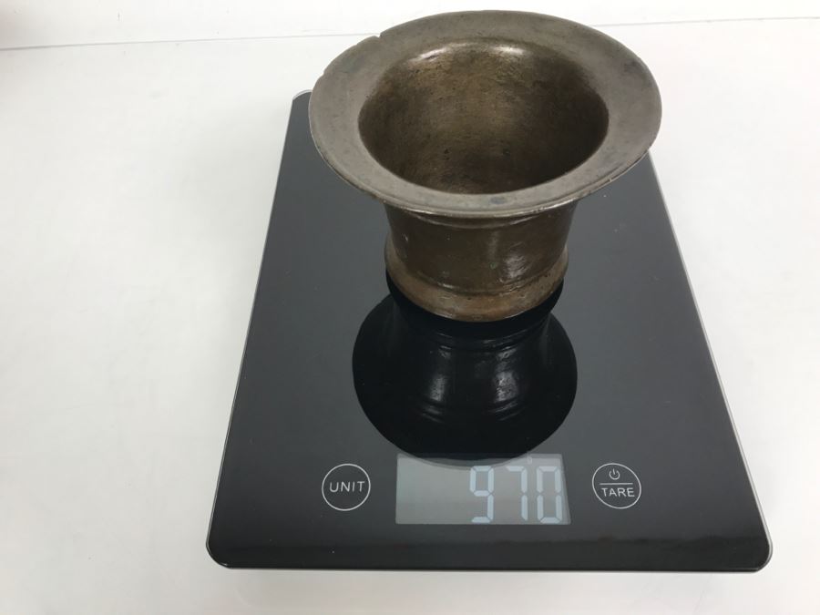 Antique Spanish Bronze Mortar Weighs 970g [Photo 14]