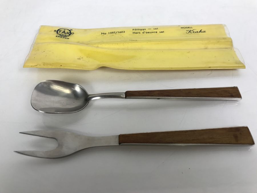 Vintage Stako Mid-Century Sweden Stainless Fork And Spoon Set [Photo 7]