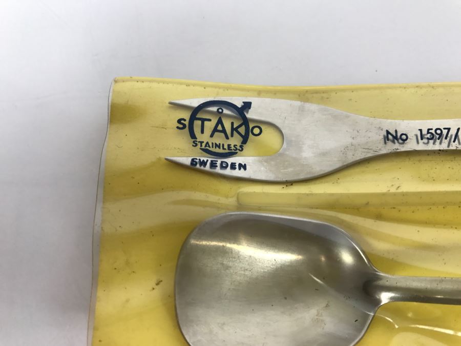 Vintage Stako Mid-Century Sweden Stainless Fork And Spoon Set [Photo 3]