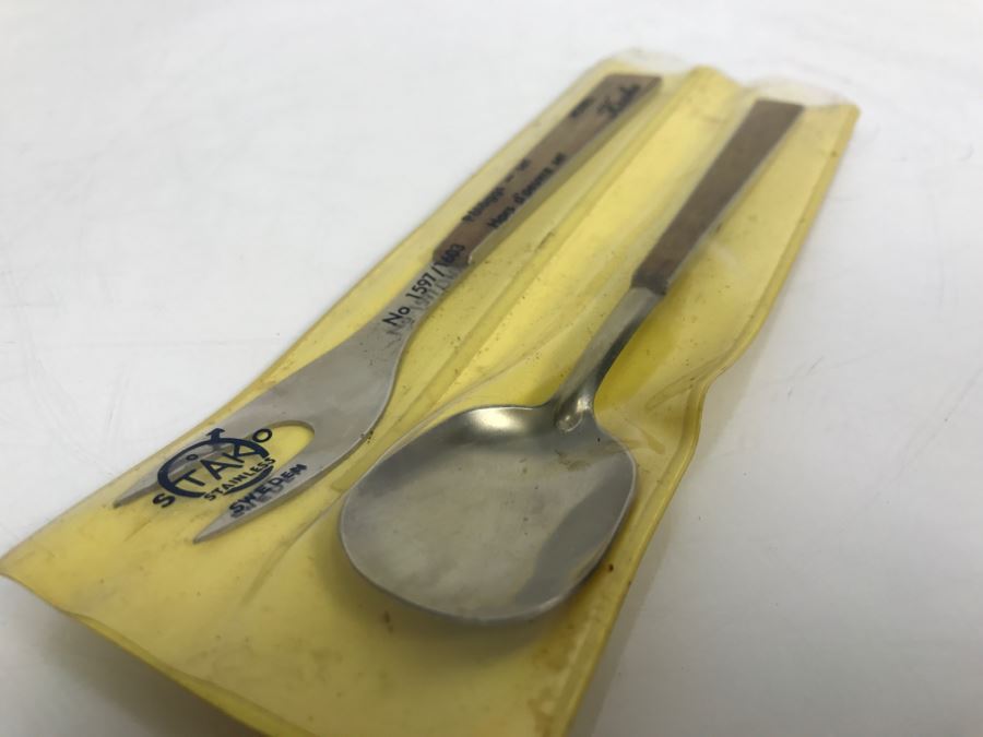 Vintage Stako Mid-Century Sweden Stainless Fork And Spoon Set [Photo 6]