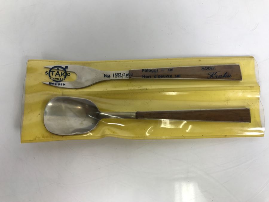 Vintage Stako Mid-Century Sweden Stainless Fork And Spoon Set [Photo 2]