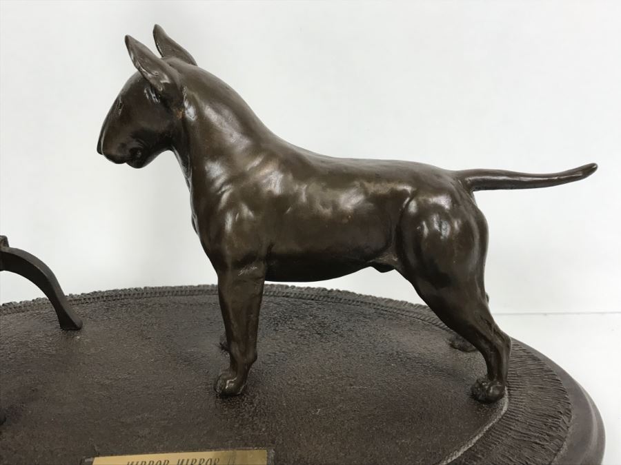 Limited Edition Bronze Of Bull Terrior Dog Staring At Refection In Mirror Titled 'Mirror, Mirror II' By Tony Acevedo 5 Of 350 [Photo 6]