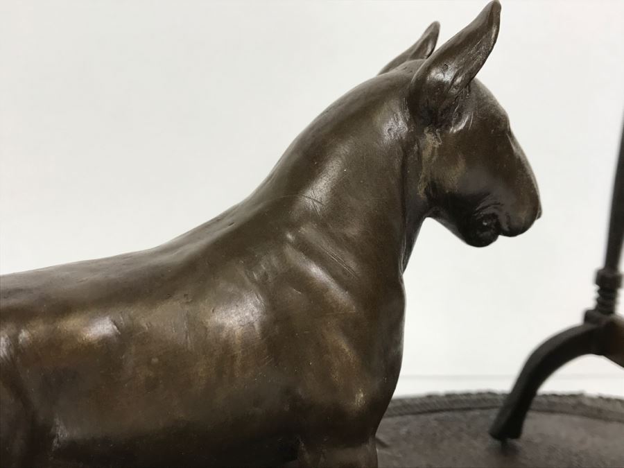 Limited Edition Bronze Of Bull Terrior Dog Staring At Refection In Mirror Titled 'Mirror, Mirror II' By Tony Acevedo 5 Of 350 [Photo 17]
