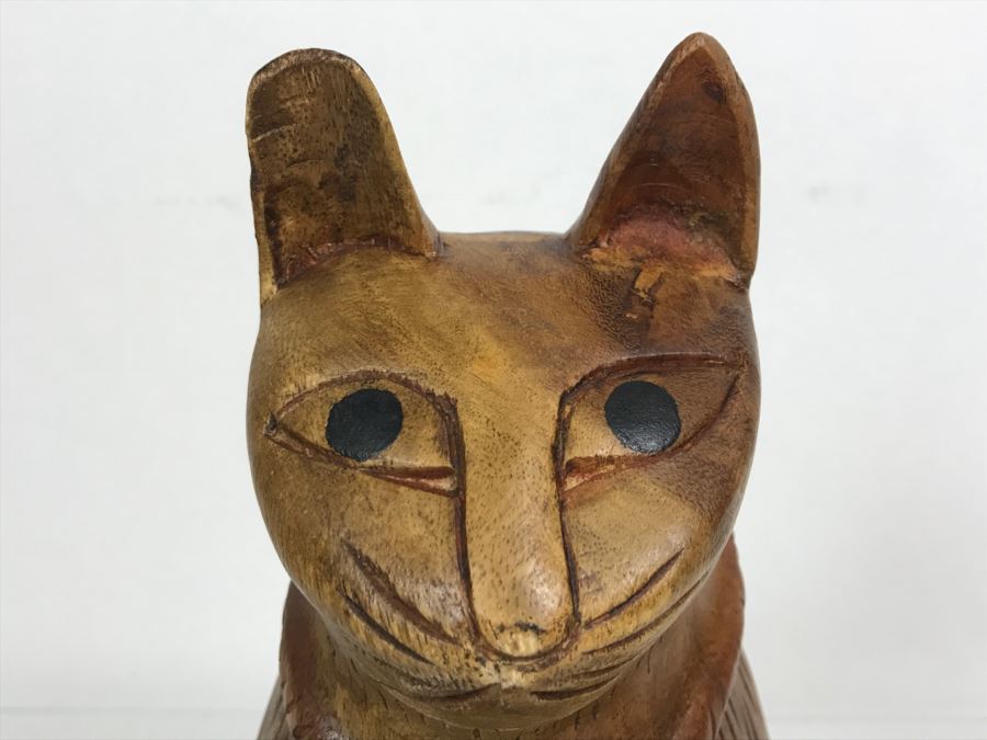 Wooden Carved Cat Sculpture (Box Not Included) [Photo 13]