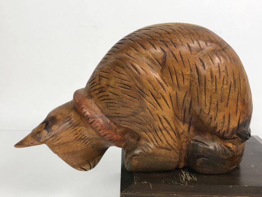 Wooden Carved Cat Sculpture (Box Not Included) [Photo 9]