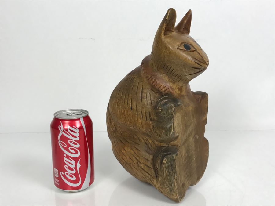 Wooden Carved Cat Sculpture (Box Not Included) [Photo 18]