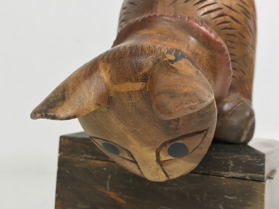 Wooden Carved Cat Sculpture (Box Not Included) [Photo 11]