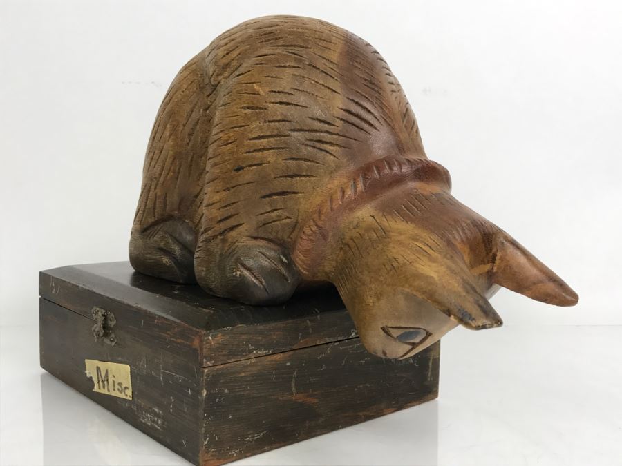 Wooden Carved Cat Sculpture (Box Not Included) [Photo 2]