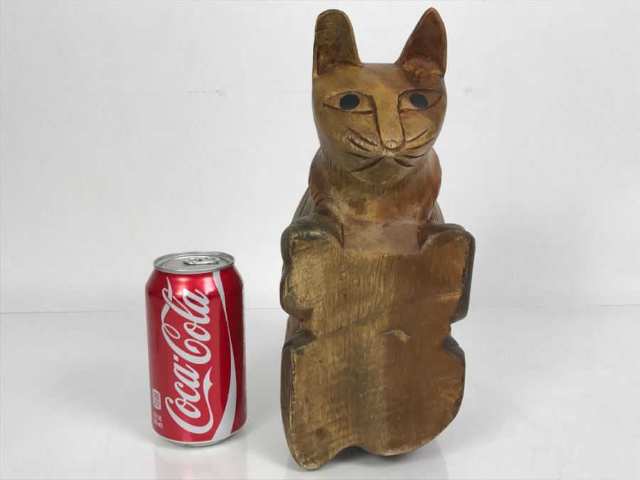 Wooden Carved Cat Sculpture (Box Not Included) [Photo 17]