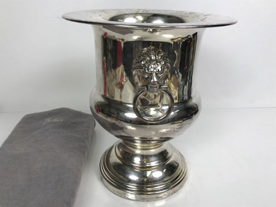 Vintage Silverplate Champagne Wine Bucket With Lion Head Handles [Photo 5]