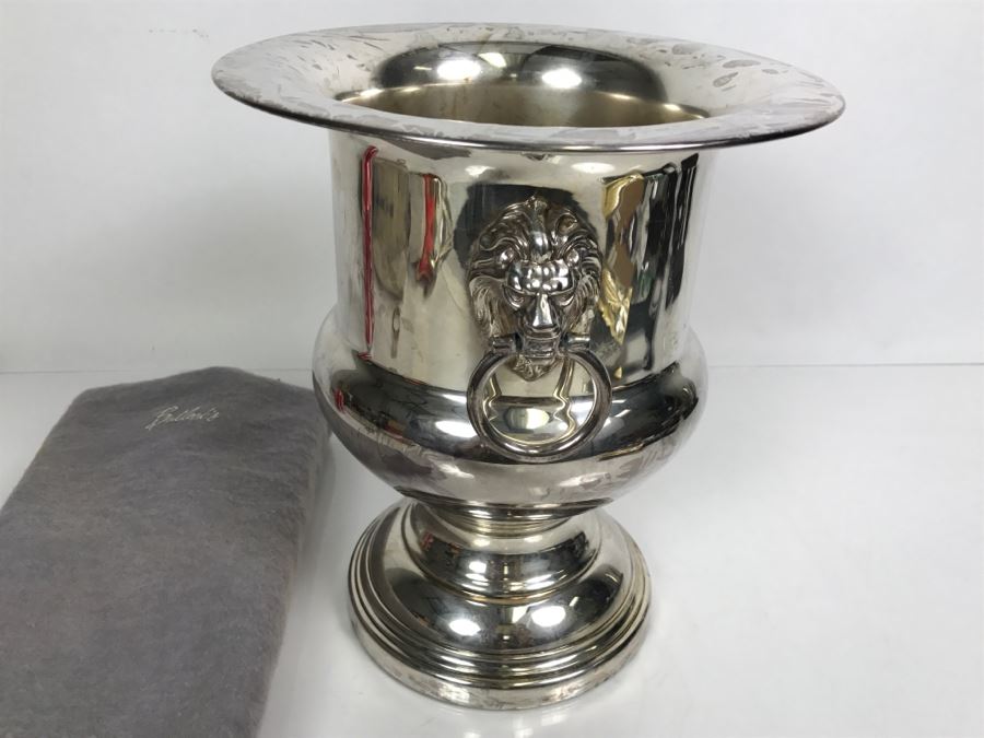 Vintage Silverplate Champagne Wine Bucket With Lion Head Handles [Photo 6]