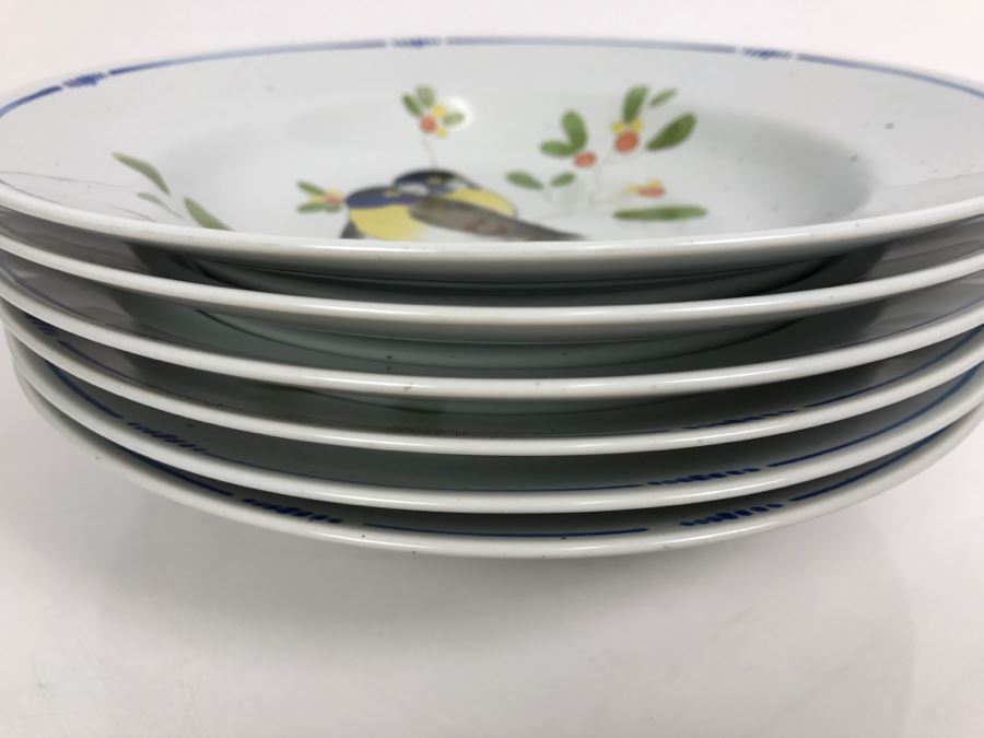 Vintage 1977 Set Of Six Bird Motif Bowls By Fitz And Floyd 'Oiseau' [Photo 6]