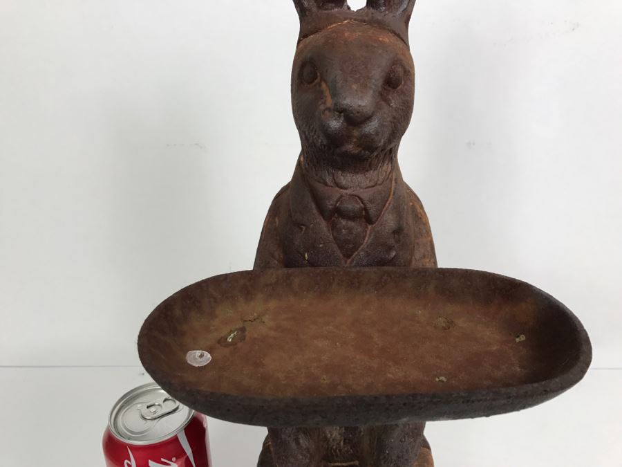 Heavy Cast Iron Rabbit Garden Bird Bath [Photo 3]