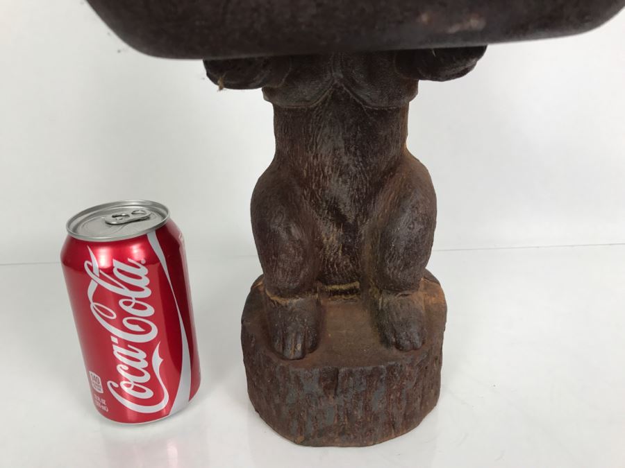 Heavy Cast Iron Rabbit Garden Bird Bath [Photo 4]