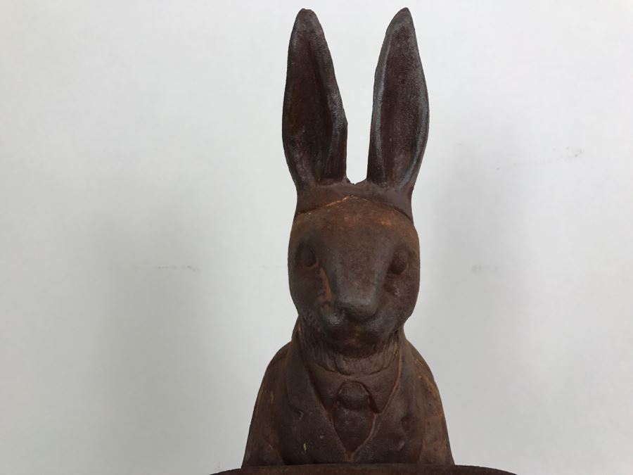 Heavy Cast Iron Rabbit Garden Bird Bath [Photo 2]