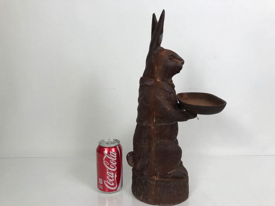 Heavy Cast Iron Rabbit Garden Bird Bath [Photo 5]