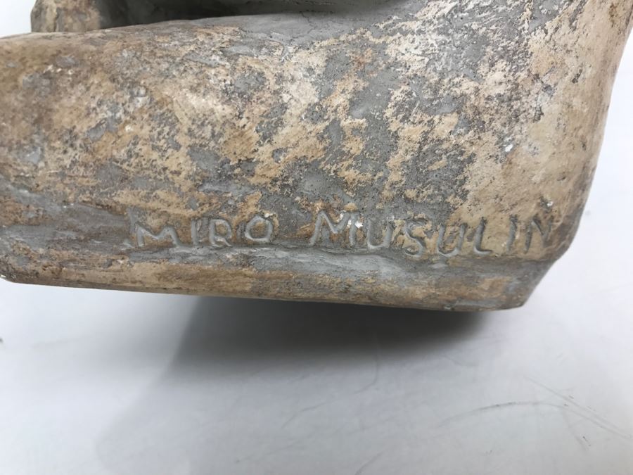 Vintage 1972 Boy With Rabbit Sculpture Miro Musulin Austin Productions [Photo 15]