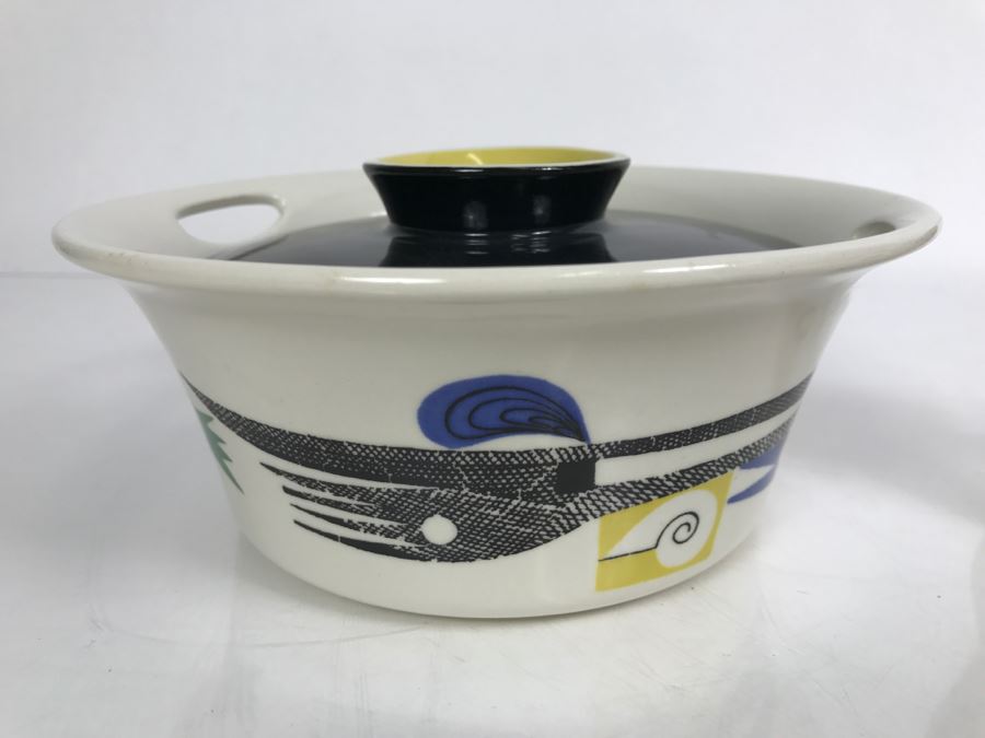 Vintage Mid-Century Stavangerflint Norway Creamer And Bowl And Fitz And Floyd Covered Scandinavian Design Covered Dish [Photo 8]