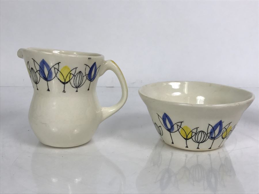 Vintage Mid-Century Stavangerflint Norway Creamer And Bowl And Fitz And Floyd Covered Scandinavian Design Covered Dish [Photo 17]