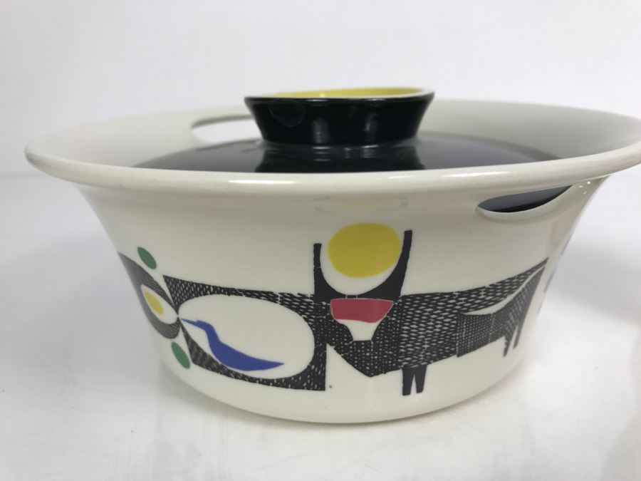 Vintage Mid-Century Stavangerflint Norway Creamer And Bowl And Fitz And Floyd Covered Scandinavian Design Covered Dish [Photo 11]