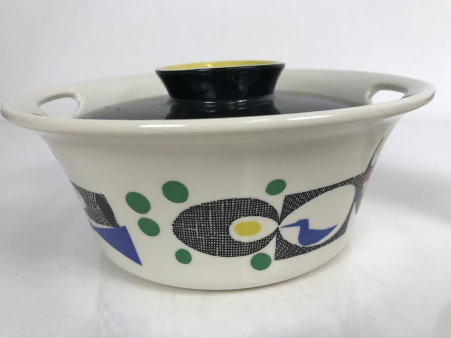 Vintage Mid-Century Stavangerflint Norway Creamer And Bowl And Fitz And Floyd Covered Scandinavian Design Covered Dish [Photo 10]