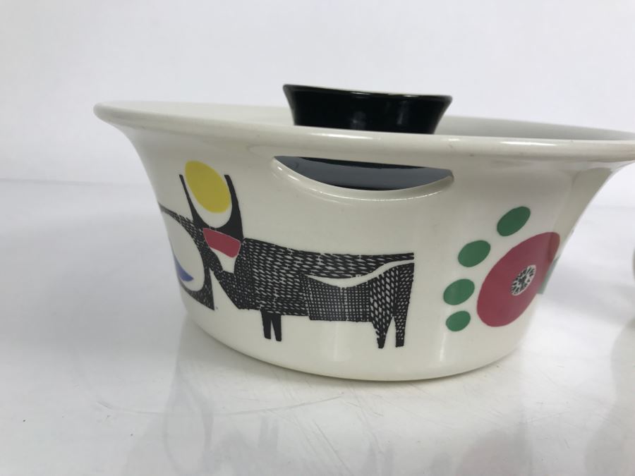 Vintage Mid-Century Stavangerflint Norway Creamer And Bowl And Fitz And Floyd Covered Scandinavian Design Covered Dish [Photo 6]