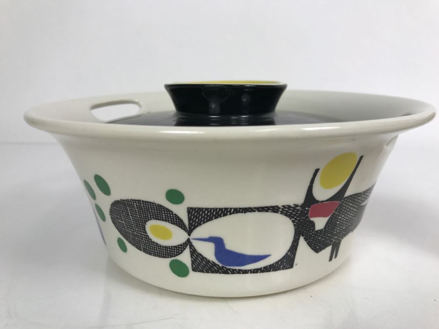 Vintage Mid-Century Stavangerflint Norway Creamer And Bowl And Fitz And Floyd Covered Scandinavian Design Covered Dish [Photo 4]
