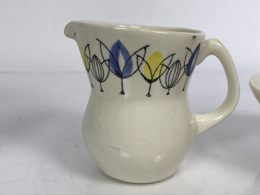 Vintage Mid-Century Stavangerflint Norway Creamer And Bowl And Fitz And Floyd Covered Scandinavian Design Covered Dish [Photo 18]