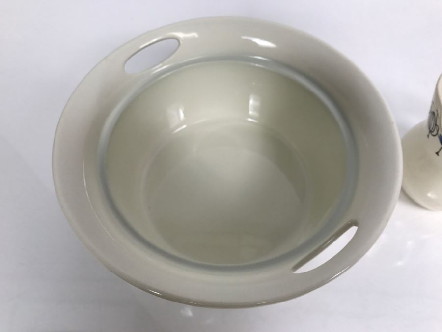 Vintage Mid-Century Stavangerflint Norway Creamer And Bowl And Fitz And Floyd Covered Scandinavian Design Covered Dish [Photo 13]