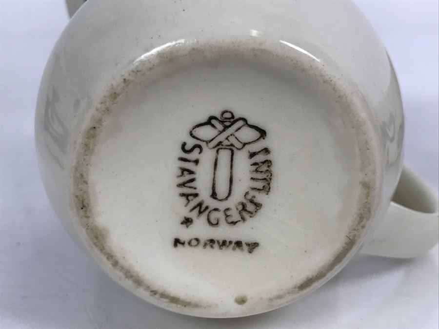 Vintage Mid-Century Stavangerflint Norway Creamer And Bowl And Fitz And Floyd Covered Scandinavian Design Covered Dish [Photo 22]