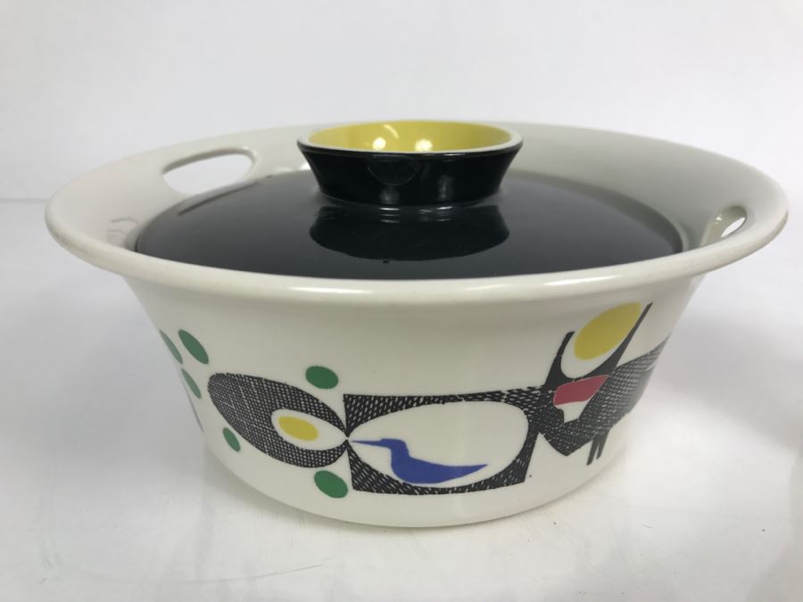 Vintage Mid-Century Stavangerflint Norway Creamer And Bowl And Fitz And Floyd Covered Scandinavian Design Covered Dish [Photo 5]