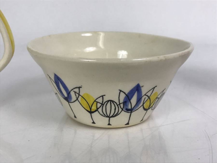 Vintage Mid-Century Stavangerflint Norway Creamer And Bowl And Fitz And Floyd Covered Scandinavian Design Covered Dish [Photo 19]