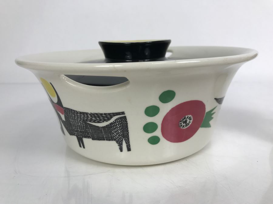 Vintage Mid-Century Stavangerflint Norway Creamer And Bowl And Fitz And Floyd Covered Scandinavian Design Covered Dish [Photo 7]