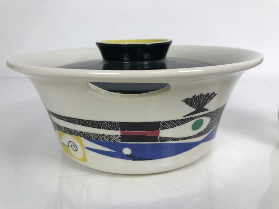 Vintage Mid-Century Stavangerflint Norway Creamer And Bowl And Fitz And Floyd Covered Scandinavian Design Covered Dish [Photo 9]